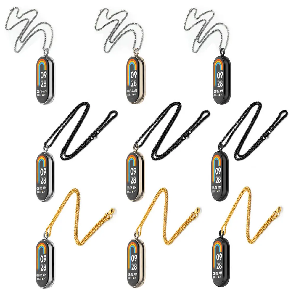 Collar con colgante para Xiaomi Miband 9, correa decorativa para el cuello, Mi band 8, hebilla de Metal de acero inoxidable, accesorio para reloj inteligente - imagen 2