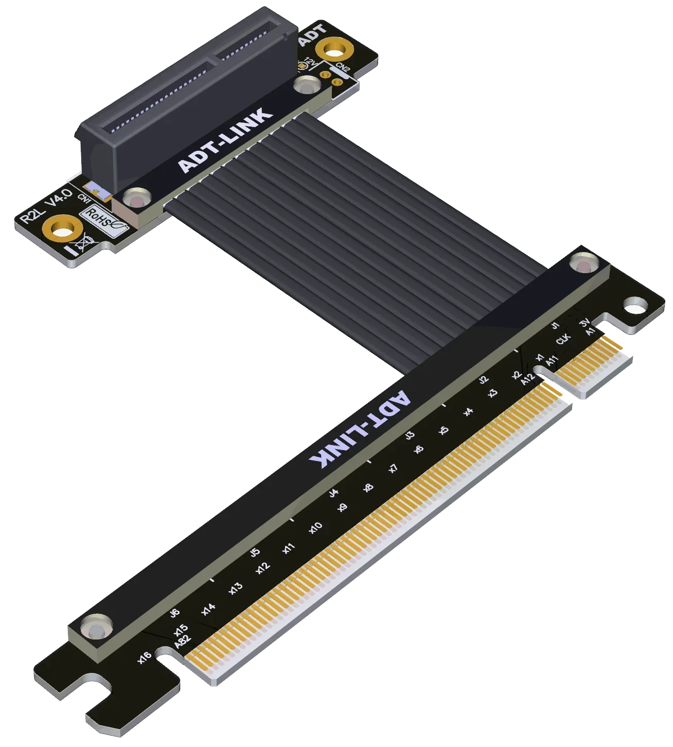 Adt-link-adaptador extensor PCIe Riser 4,0, tarjeta PCI Express X4 a ranura X16, PCI-E 4x hembra a 16x macho para GPU SSD Gen 4 - imagen 5