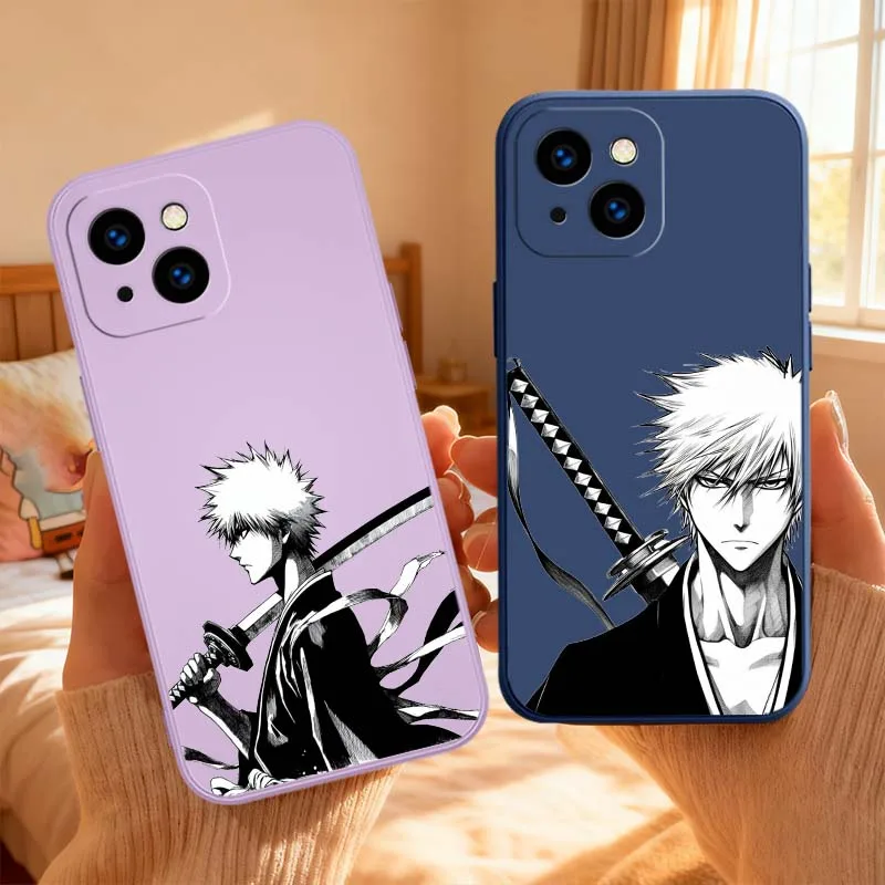 Anime Bleach para Apple IPhone 17 16 15 14 13 12 11 Pro Max Plus funda protectora de aire suave para teléfono