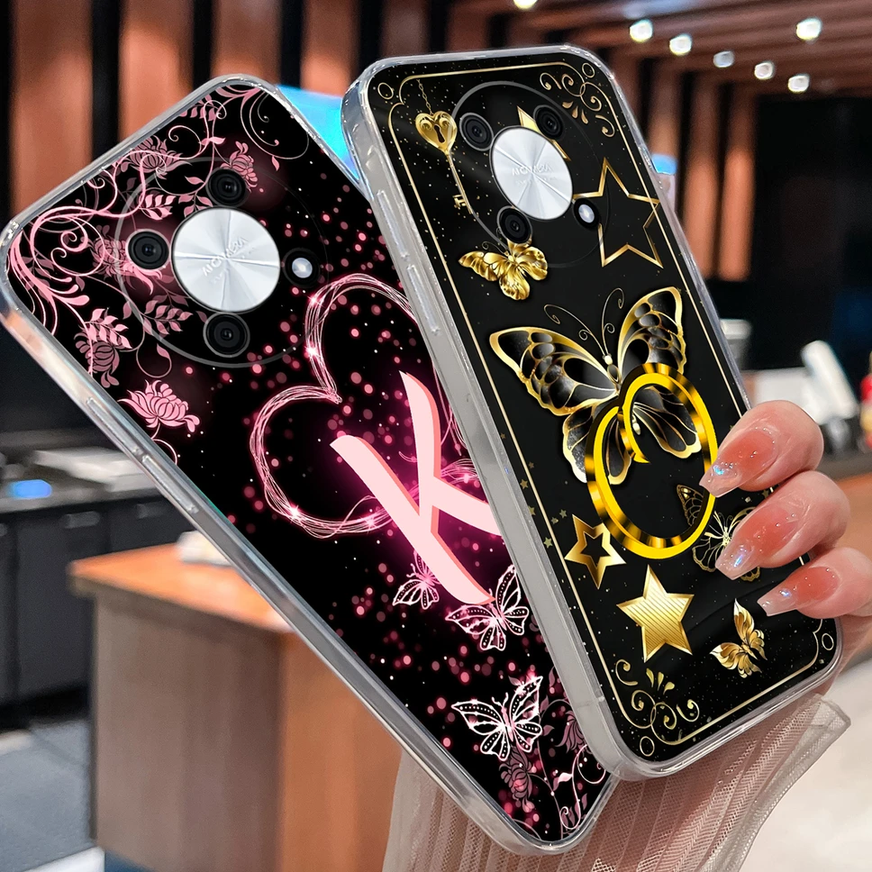 Para Huawei Nova Y90 funda de teléfono flores letras suave transparente silicona ligera funda para Huawei Nova Y 90 carcasa protectora - imagen 2
