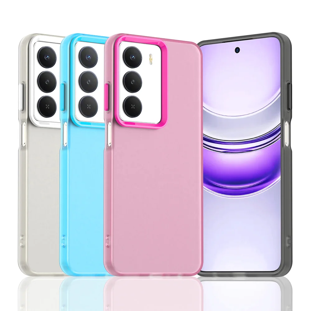 Funda esmerilada para Realme 14X, funda Realme 14X, Fundas Coque mate translúcido, PC, borde de TPU, parachoques trasero para teléfono Realme 14X