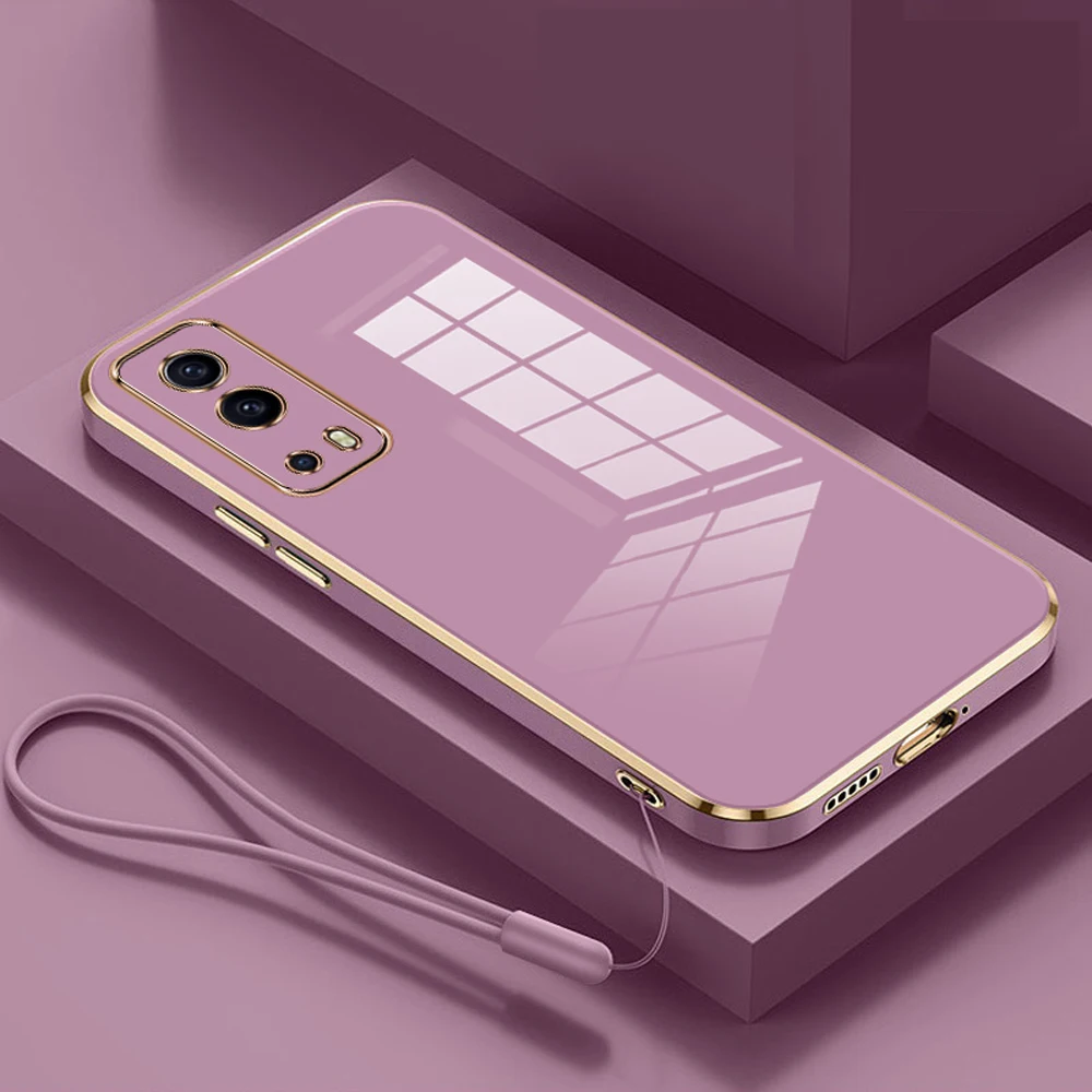 Vivo Y72 5G Funda Lujo Chapada Cuadrada Silicona Antigolpes