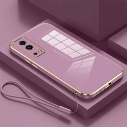 Vivo Y72 5G Funda Lujo Chapada Cuadrada Silicona Antigolpes