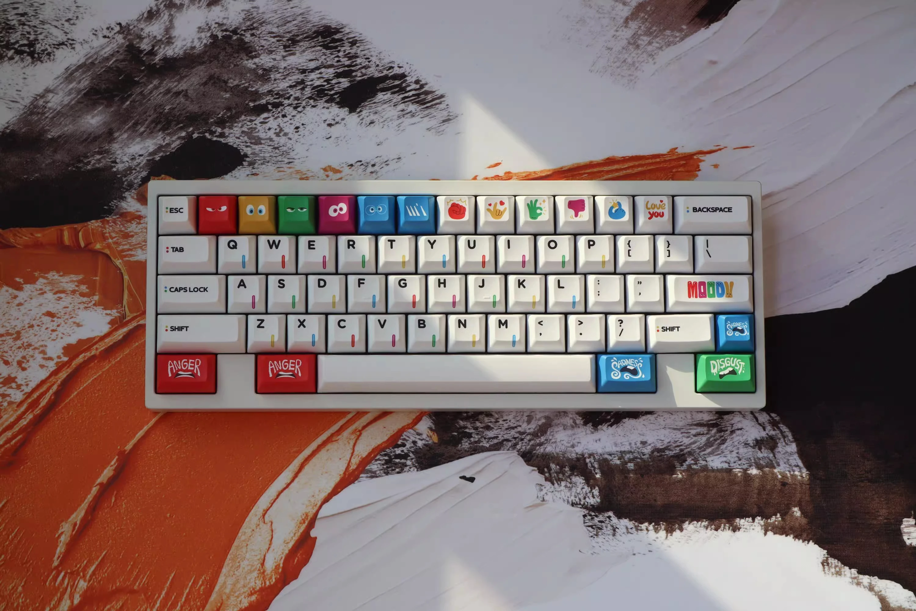 WUKDS MOOD Keycaps 160 teclas PBT teclas de sublimación de tinte teclas de perfil KCA para interruptores Cherry Gateron MX teclados mecánicos - imagen 2