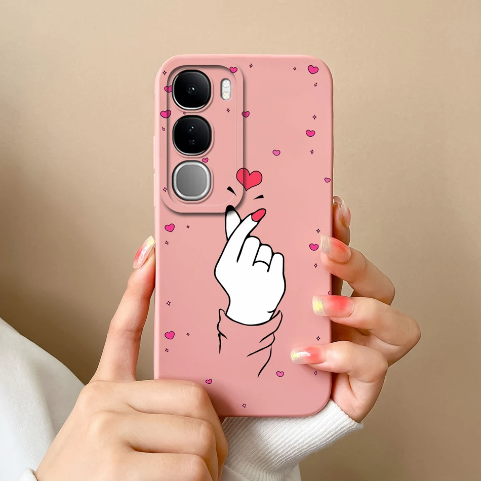 Para Vivo V40 Lite V40SE Y200 Y300 Funda Simple corazón Líquido silicona Cámara protección contraportada para Vivo V 40 Lite V40 SE Funda - imagen 5