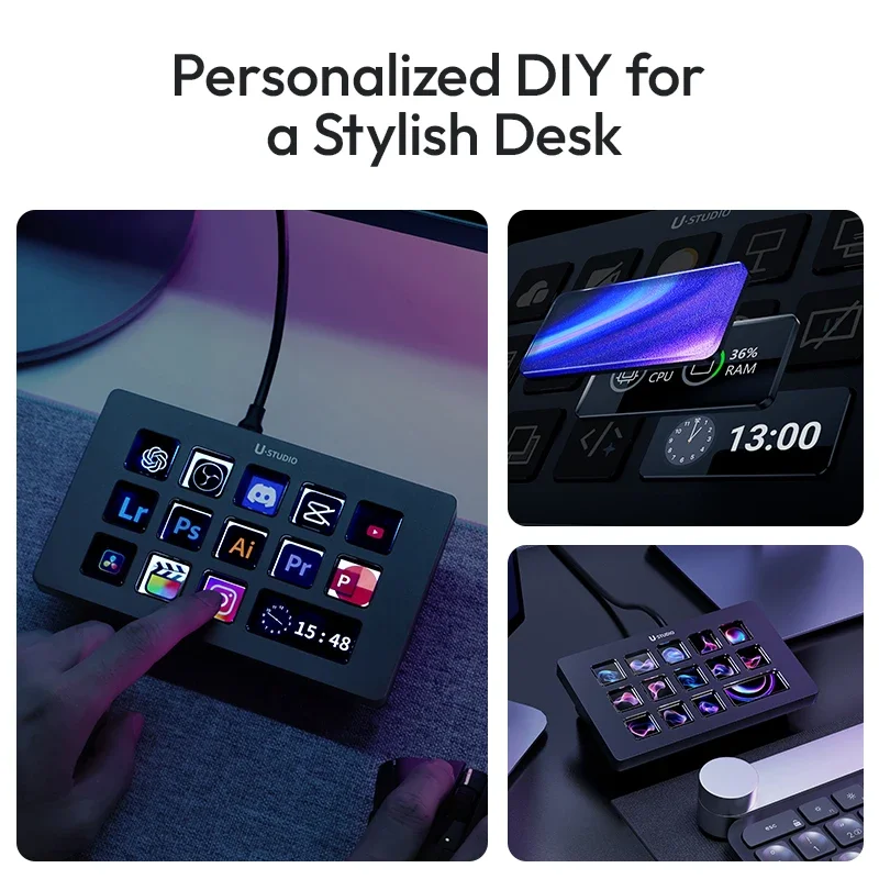 Consola de producción Ulanzi D200H, controlador de estudio, 13 teclas LCD para creación de contenido de Vlog, edición de vídeo y fotografía, plataforma de transmisión de oficina - imagen 2