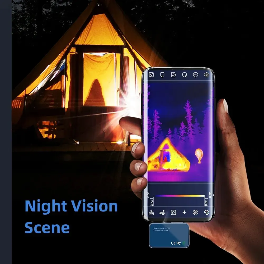 TOOLTOP T7 256*192 Android tipo C cámara de imagen térmica 25Hz cámara de imagen térmica móvil para detección de fallos de dispositivo de energía de Panel Solar - imagen 4