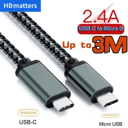 Cable corto USB C a Micro USB USB-C tipo C a Micro B USB 2,0 OTG Cable cargador de datos para Macbook Pro Mini Samsung Xiaomi