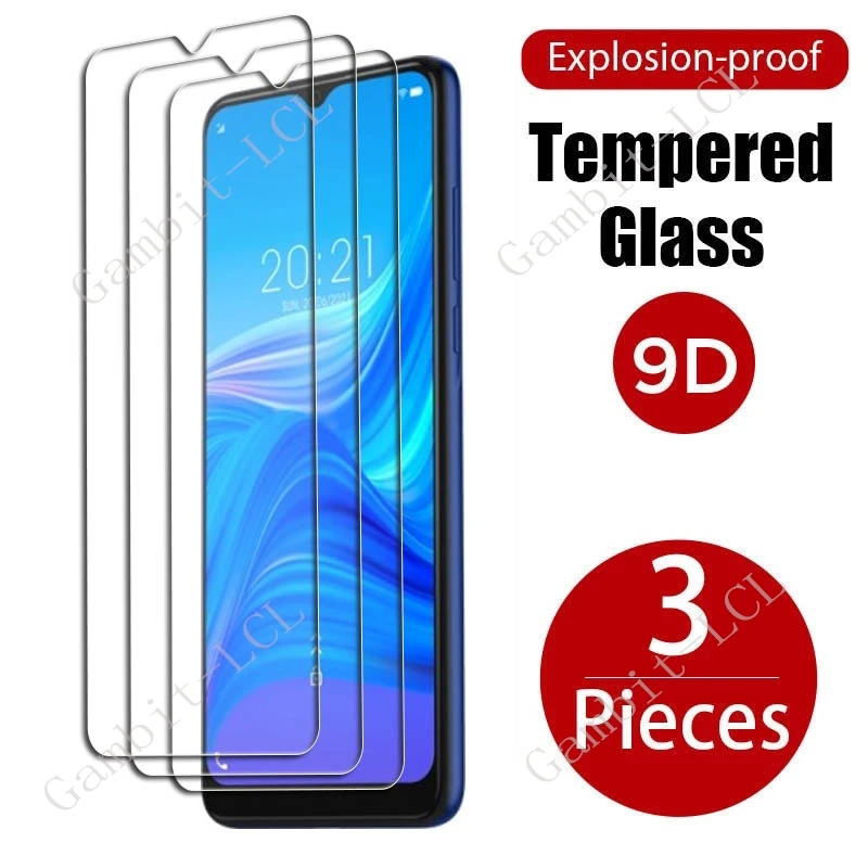 3 uds 9H Original para Alcatel 3X (2019) Protector de vidrio templado en Alcatel3X2019 5048Y, 5048A 6,52 "película protectora de pantalla