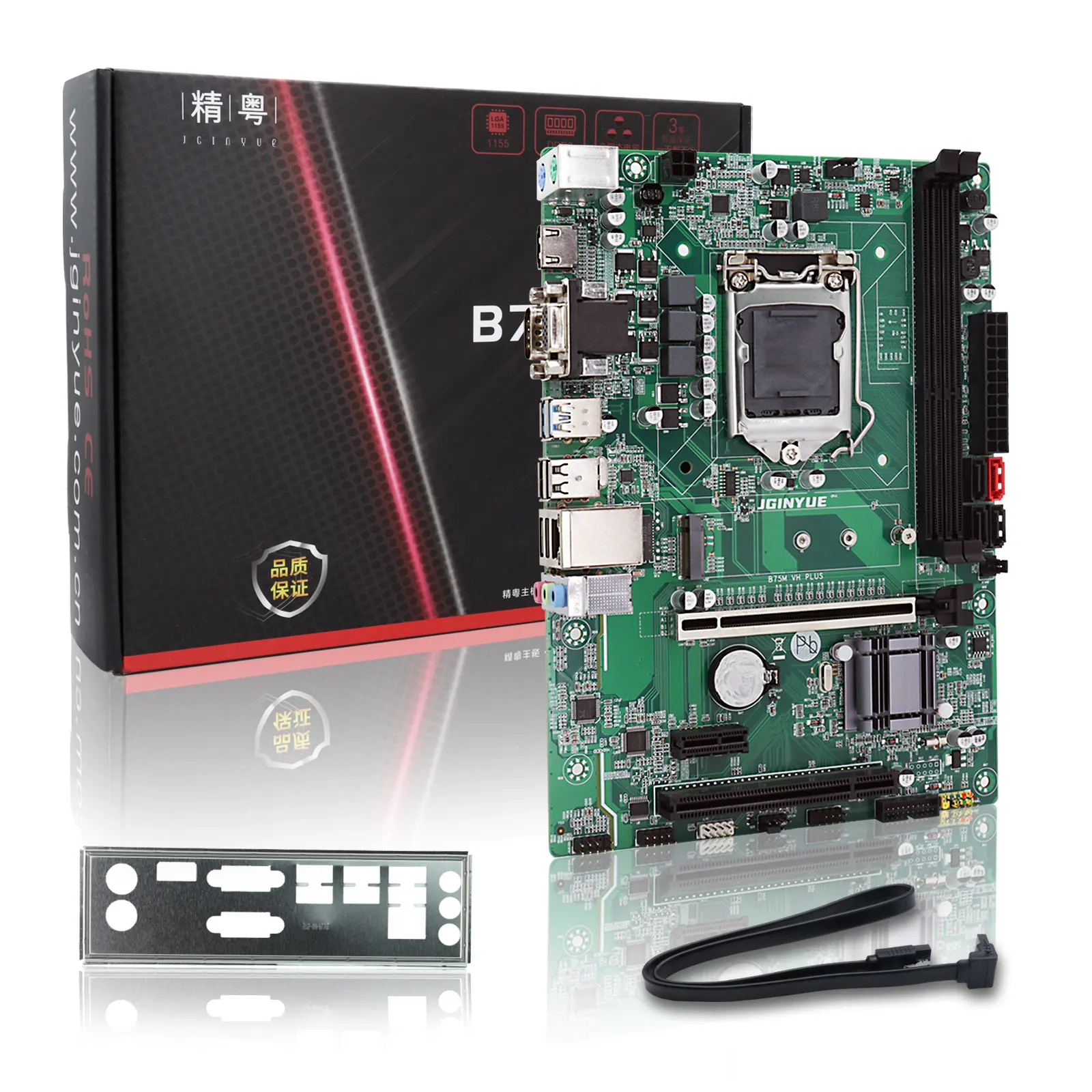 Placa base JGINYUE B75 LGA 1155 M-ATX Intel i3 i5 i7 E3 CPU DDR3 1600MHz 16GB RAM M.2 NVME SATA USB 3,0 VGA HDMI B75M-VH PLUS