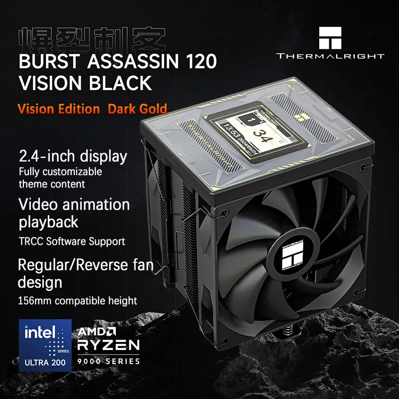Thermalright Burst Assassin 120 VISION 6x6mm AGHP 4,0 Heatpipe Tower enfriador de aire 2,4 pulgadas IPS LCD para INTEL LGA1851 1700 AMD AM5 - imagen 2
