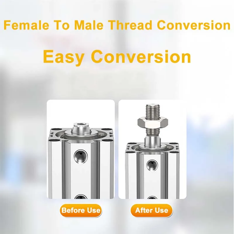 Cilindro fino neumático, conversión de dientes internos a dientes externos, adaptador de rosca hembra a macho SDA/CQ2B-12/16/20/25/32 - imagen 5
