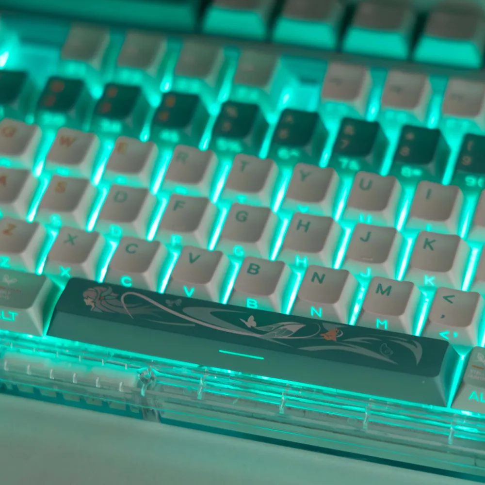 Juego de teclas con luz lateral, teclas personalizadas con subcama, perfil de cereza, para teclado mecánico GH60, 61, 64, 68, 84, 87, 124, 104, 108 teclas - imagen 3