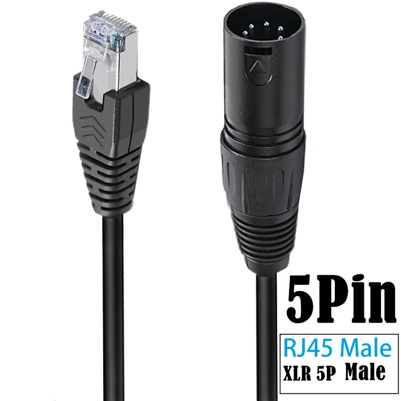 Cable de audio Canon XLR5 core macho/hembra a RJ45 macho 8P8C adecuado para equipos de iluminación de escenario equipo KTV Canon XLR5 core