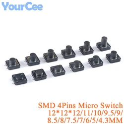 Microinterruptor Táctil SMD 12 x 12 mm Momentáneo de 4 Pines