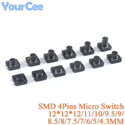 Microinterruptor Táctil SMD 12 x 12 mm Momentáneo de 4 Pines