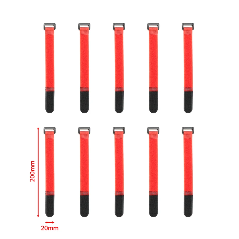 Bridas para cables rojas, autoadhesivas reutilizables de nailon, correa de 20mm de ancho, hebilla inversa, organizador de cables, cierre de paquete de bucle de gancho - imagen 2