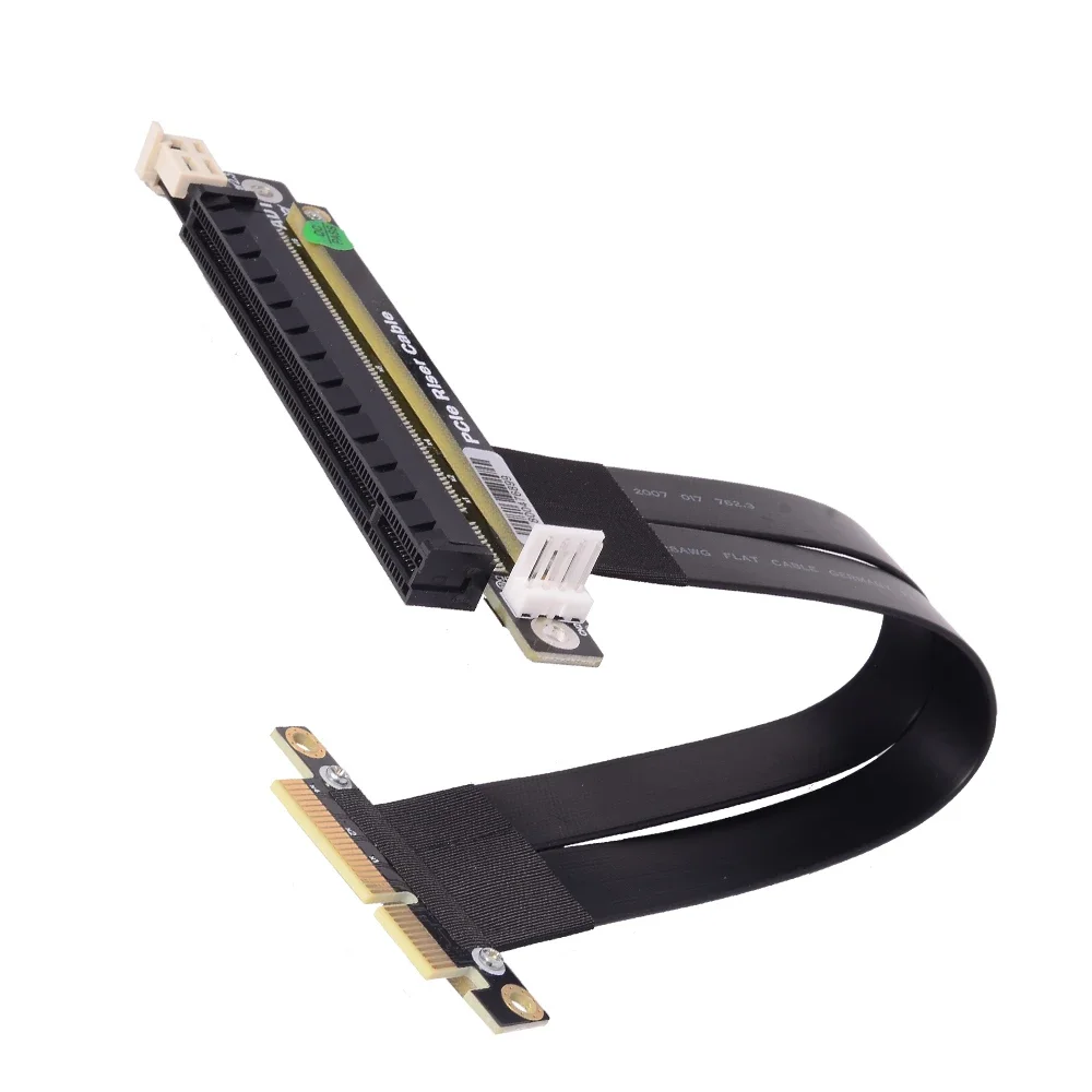 PCIE Riser PCI E 4x 16x Cable PCI Express Riser Card PCIe X4 a X16 3,0 GEN3 Cable de extensión adaptador convertidor SSD GPU - imagen 5
