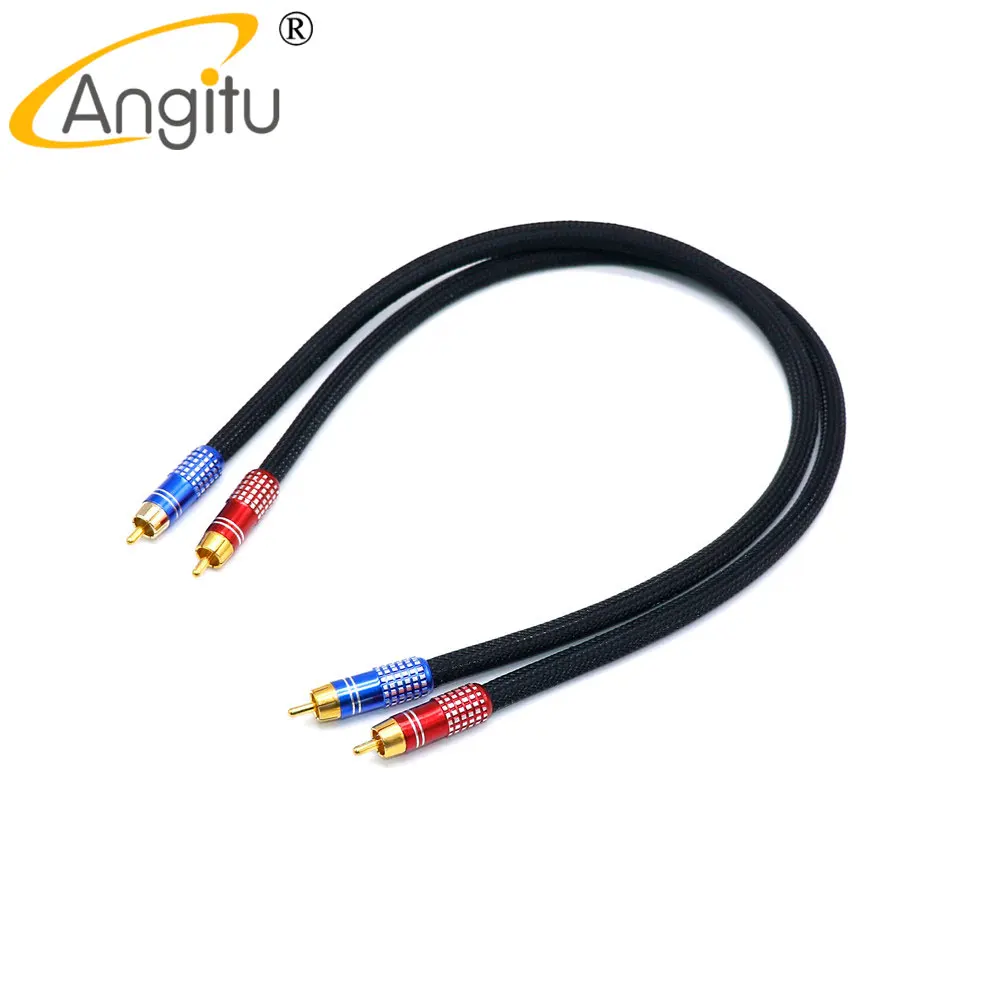 Angitu HiFi RCA Cable de Audio de grado 4N OFC 0,5 M-5M Digital Audiophile RCA a RCA amplificador DAC TV Cable de altavoz