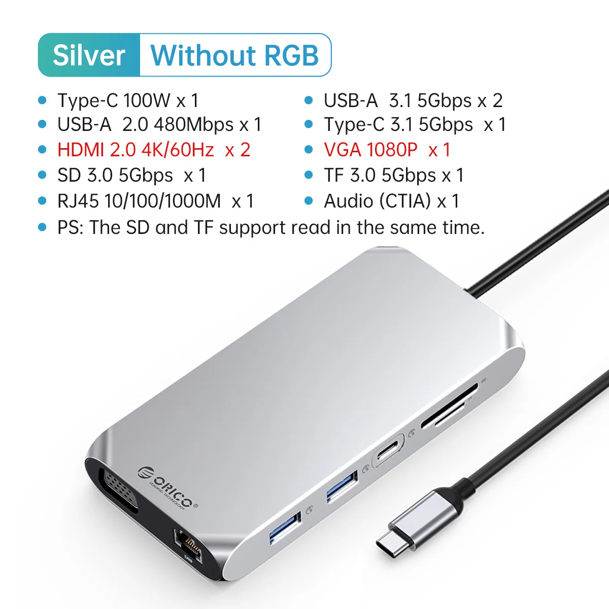 Silver No RGB 4K60Hz