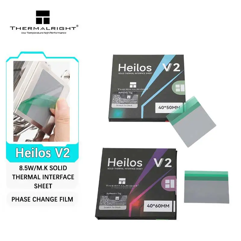 Thermalright 8,5 W/MK Heilos hoja de interfaz térmica sólida V2 CPU almohadilla de pasta térmica hoja de grasa de silicona de cambio de fase