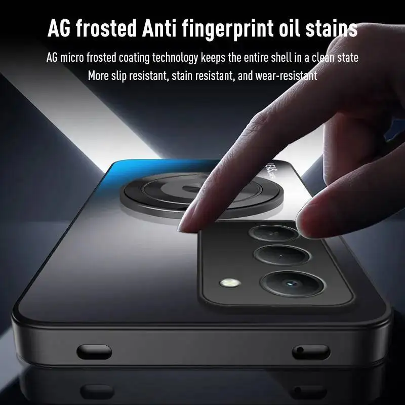 Para Redmi 15 5G 15C 4G AG funda con soporte de anillo magnético esmerilado para Xiaomi poco c85 Redmi 15 cubierta protectora de cámara mate a prueba de golpes - imagen 4