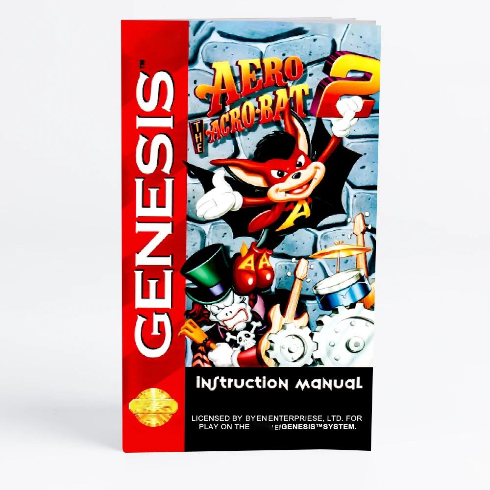 Cartucho de juego Retro Aero el Acro-Bat2 de 16 bits para consolas de videojuegos Sega Genesis Megadrive
