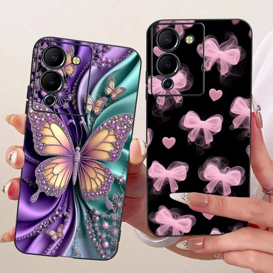 Funda para Infinix Note 12 G96 funda X670 nueva elegante flor mariposa fundas de teléfono de silicona suave para Infinix Note 12 Pro 5G parachoques - imagen 5
