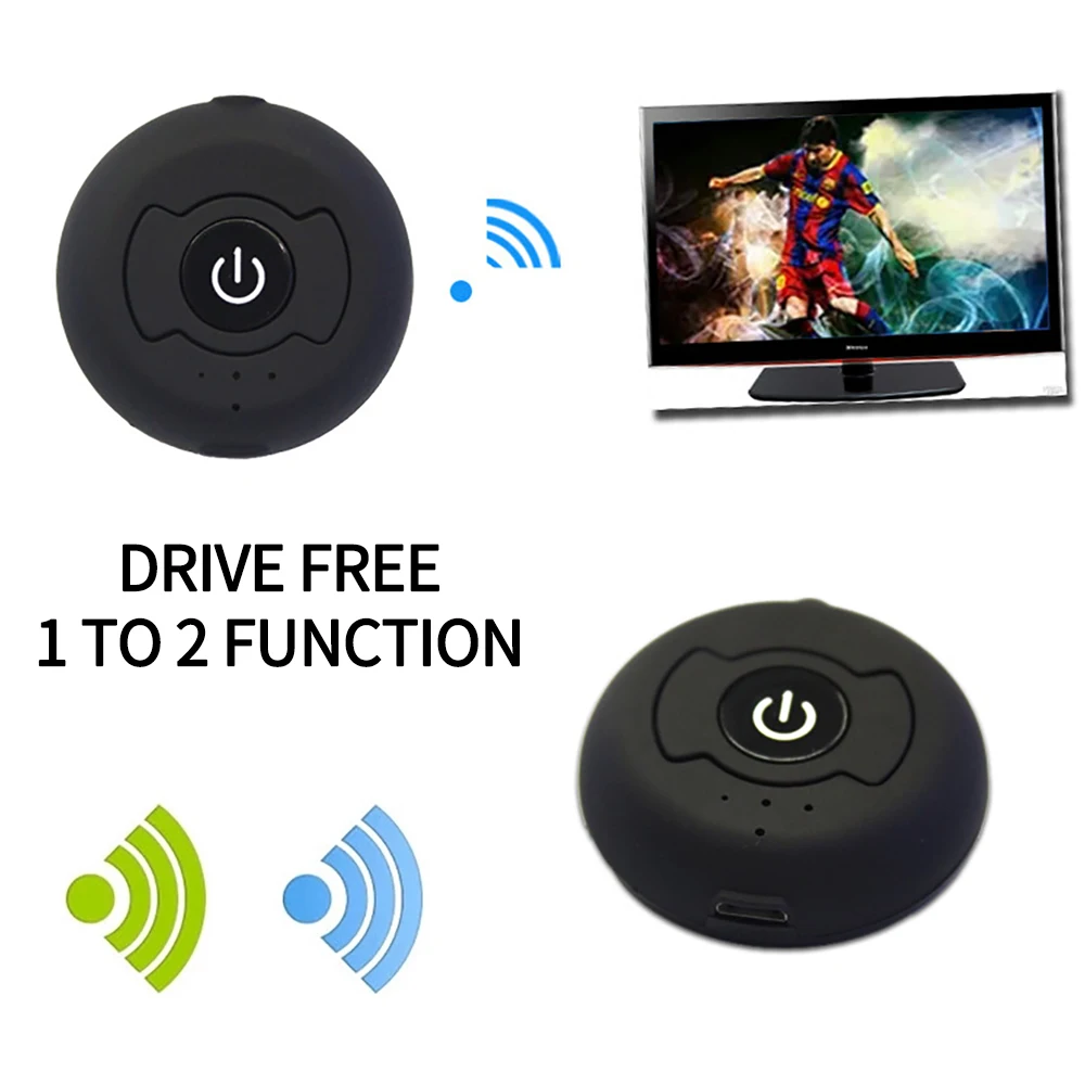 Transmisor de Audio Bluetooth multipunto, adaptador inalámbrico estéreo de alta fidelidad de baja latencia, conectar 2 auriculares, conector Jack de 3,5mm para TV