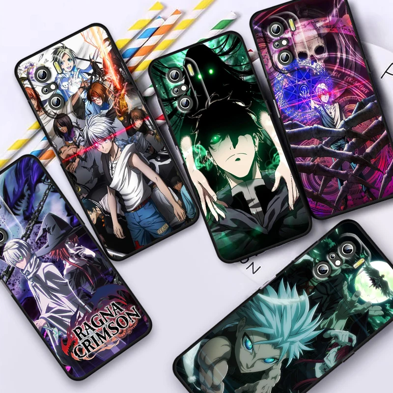 Anime Ragna carmesí para Xiaomi Redmi Note 13 12 11E 11S 11 11T 10 10S 9 9S Pro Plus 4G 5G funda de teléfono negra
