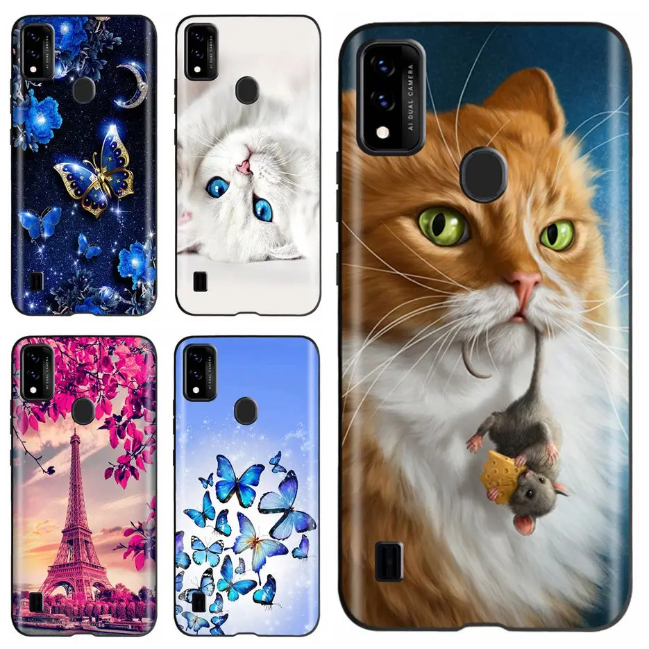 Funda con dibujos de gato para ZTE Blade A51, carcasa mate de TPU suave de 6,52 pulgadas, parachoques