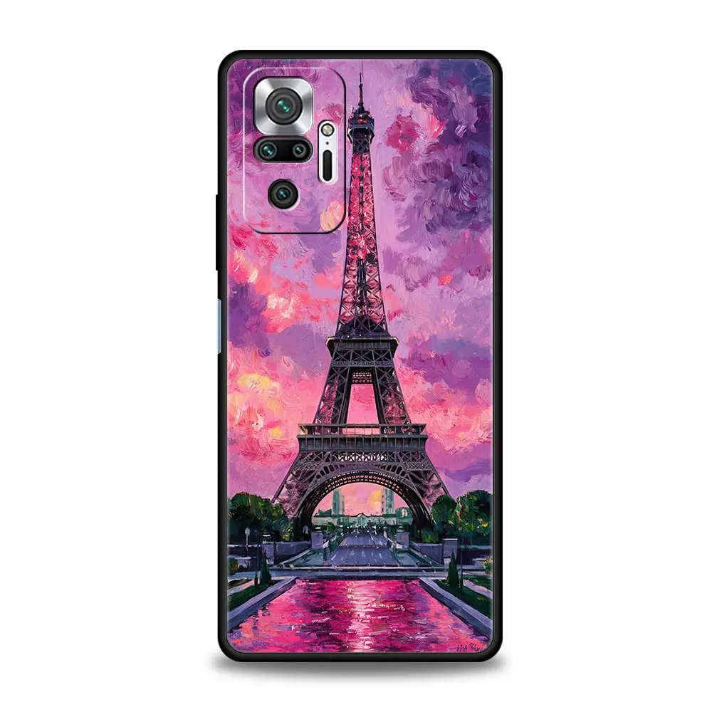 Paraguas rojo Torre Eiffel funda de teléfono para Xiaomi Redmi Note 14 13 12 5G 11 10 Pro Plus 4G 9S 9 14C 13C 12C 10C 9C 9A funda suave - imagen 3