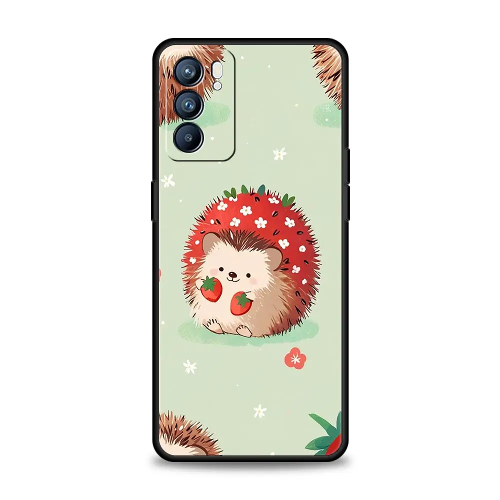 Funda de teléfono para Oppo Reno13 Reno12 Reno11 F Reno10 Pro A54 A53 A95 A76 A74 A57 A98 A80 A79 5G A78 4G cubierta lindo pequeño erizo - imagen 4