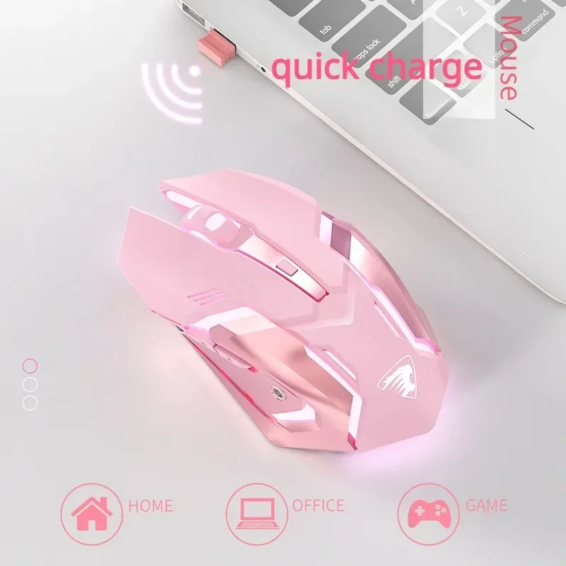 Nuevo ratón inalámbrico recargable para juegos Bluetooth 2,4G, diseño silencioso ergonómico con retroiluminación LED para ordenador portátil - imagen 5