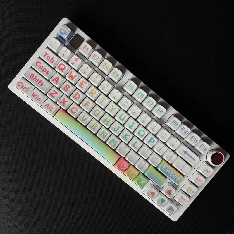 D7YC Rainbow KeyCaps PBT Dye Proceso sublimación KeyCap 125Key MDA Perfil para teclados mecánicos Instalación - imagen 3