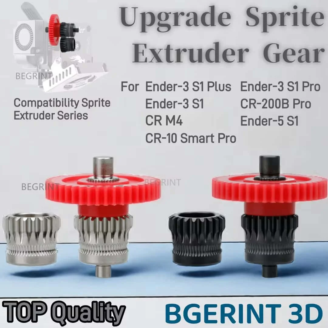 Engranaje extrusor de Sprite recubierto DLC de acero endurecido totalmente metálico para accesorios de impresora 3D Ender3 S1 Ender-5 CR-10 Smart Pro