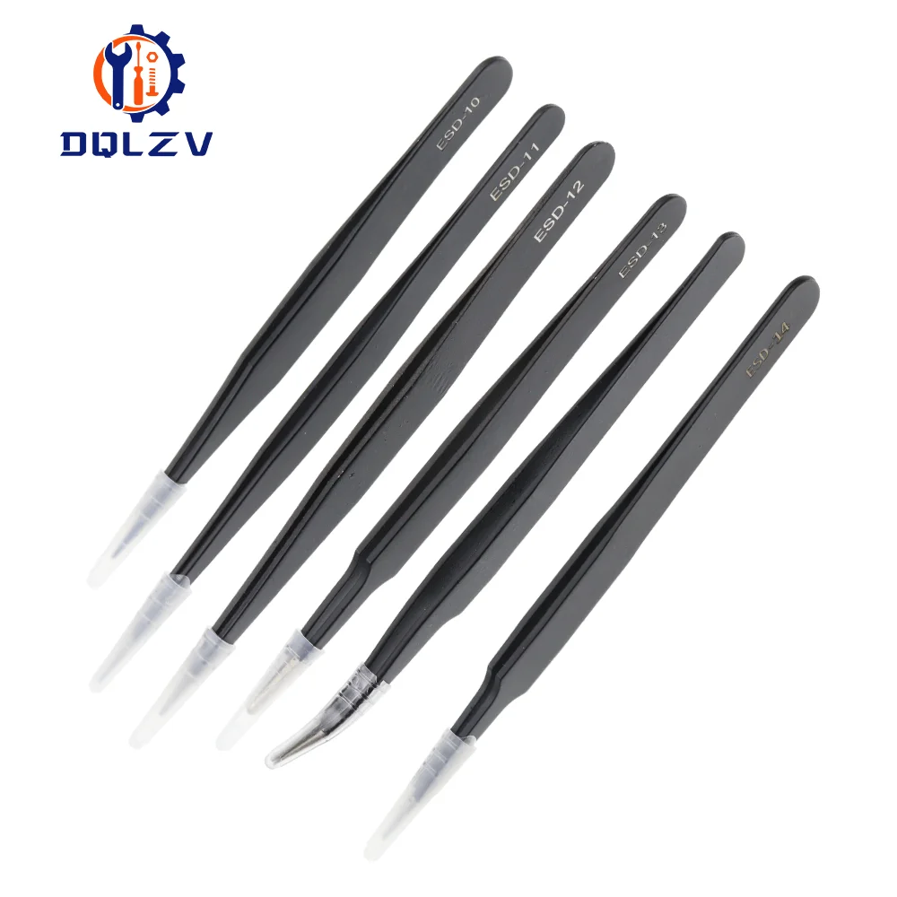 Juego de pinzas de precisión ESD antiestáticas, herramientas de reparación de acero inoxidable para reparación de electrónica, artesanía de soldadura - imagen 2