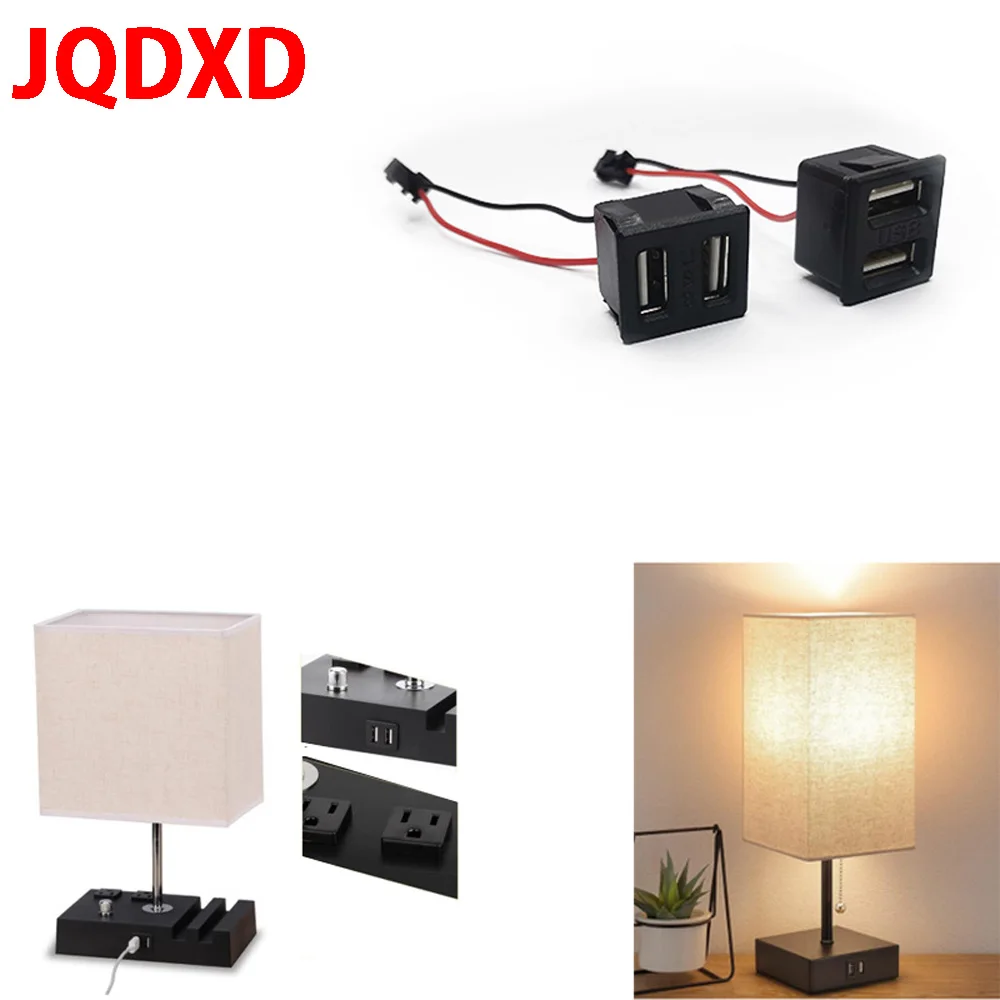 Base hembra USB de doble capa de gran corriente, enchufe tipo c, toma de corriente para carga de lámpara USB hembra con conector de cable - imagen 5