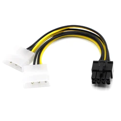 Cable alimentación PCI Express 8 contactos a doble Molex 4 pines