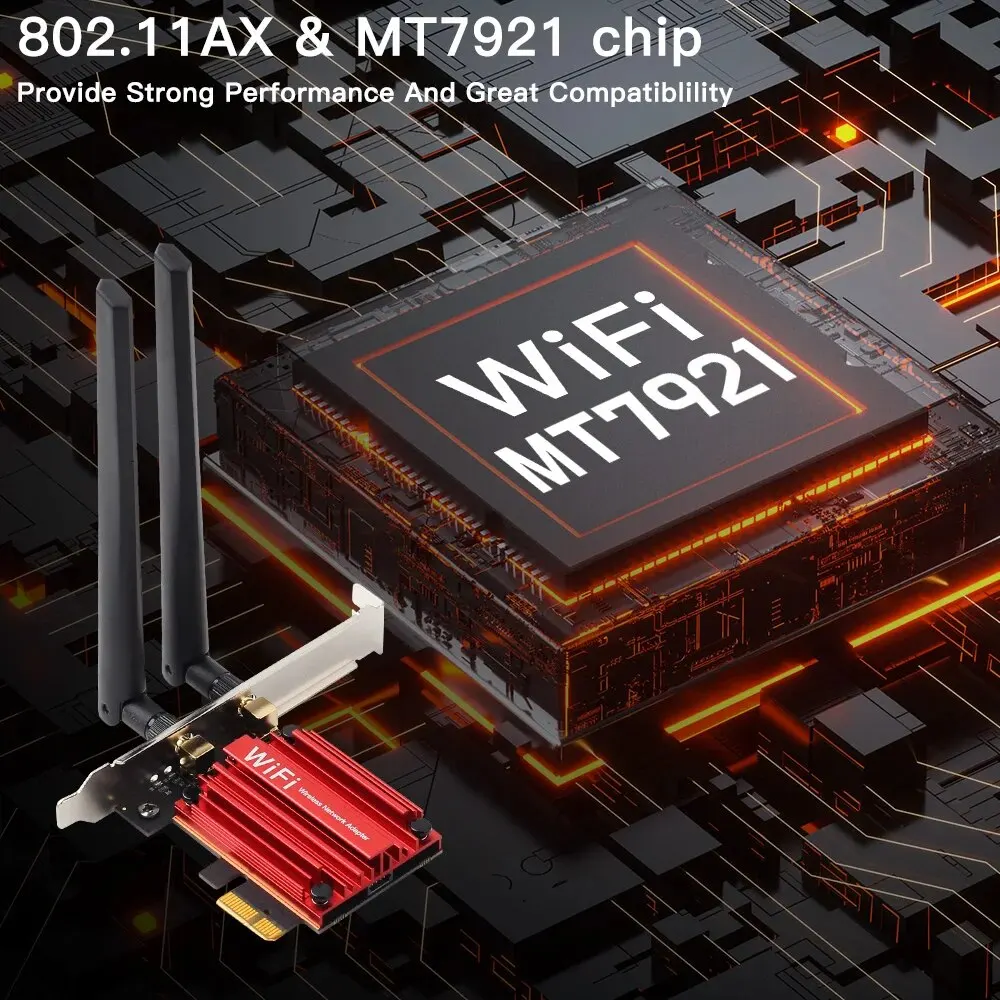 FENVI WiFi6 AX1800 adaptador PCIE inalámbrico 1800Mbps BT5.2 banda Dual 2,4G/5Ghz 802.11AX tarjeta de red Wi-Fi para PC de escritorio Win 10/11 - imagen 2