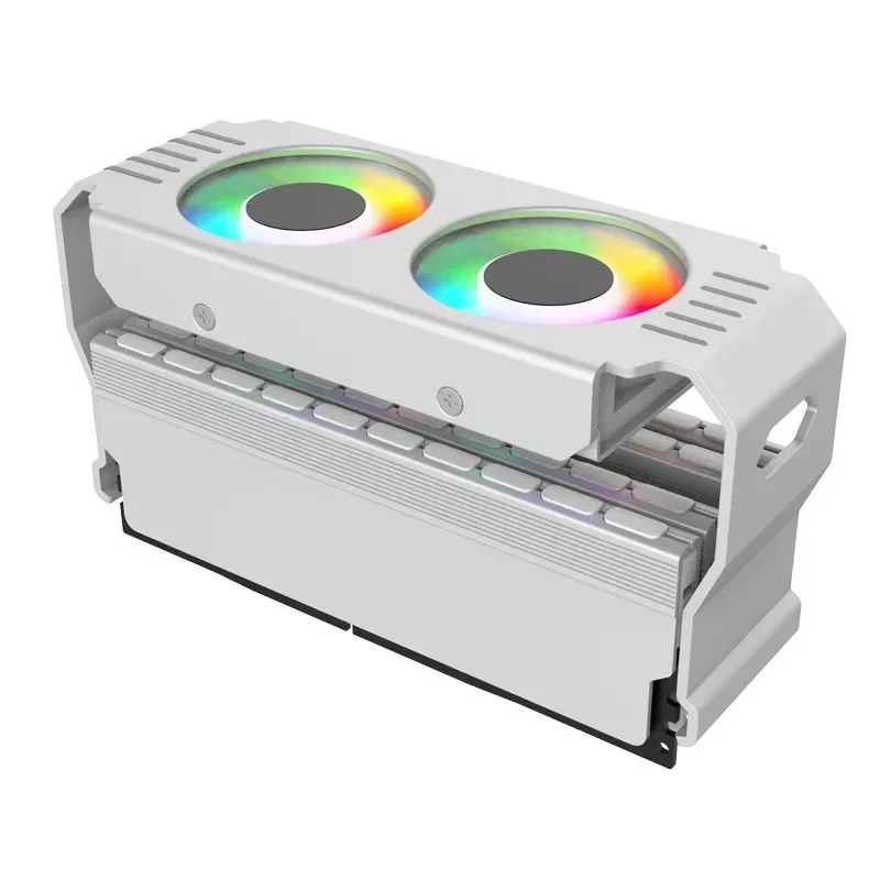 Disipador de calor Power Train D50 RAM, ventiladores duales 5020, Enfriador de memoria síncrono con luz ARGB, módulo de memoria, radiador de refrigeración DDR3 DDR4 DDR5 - imagen 4