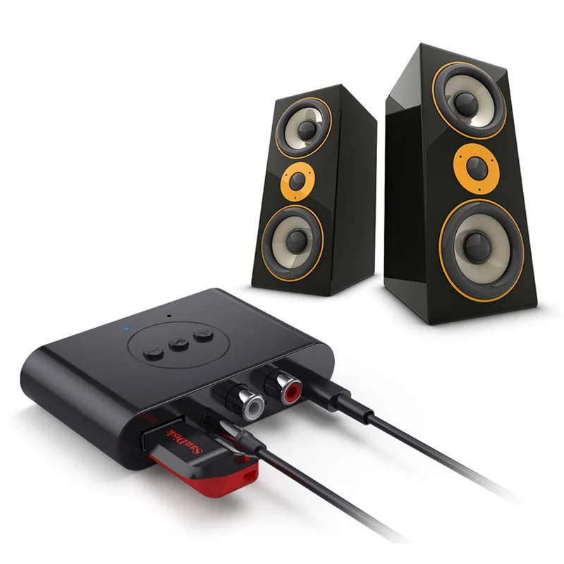 Receptor de música compatible con Bluetooth 5,2, NFC, USB 3,5mm, Aux 2RCA, Dongle estéreo, manos libres, reproductor de Audio inalámbrico, convertidor