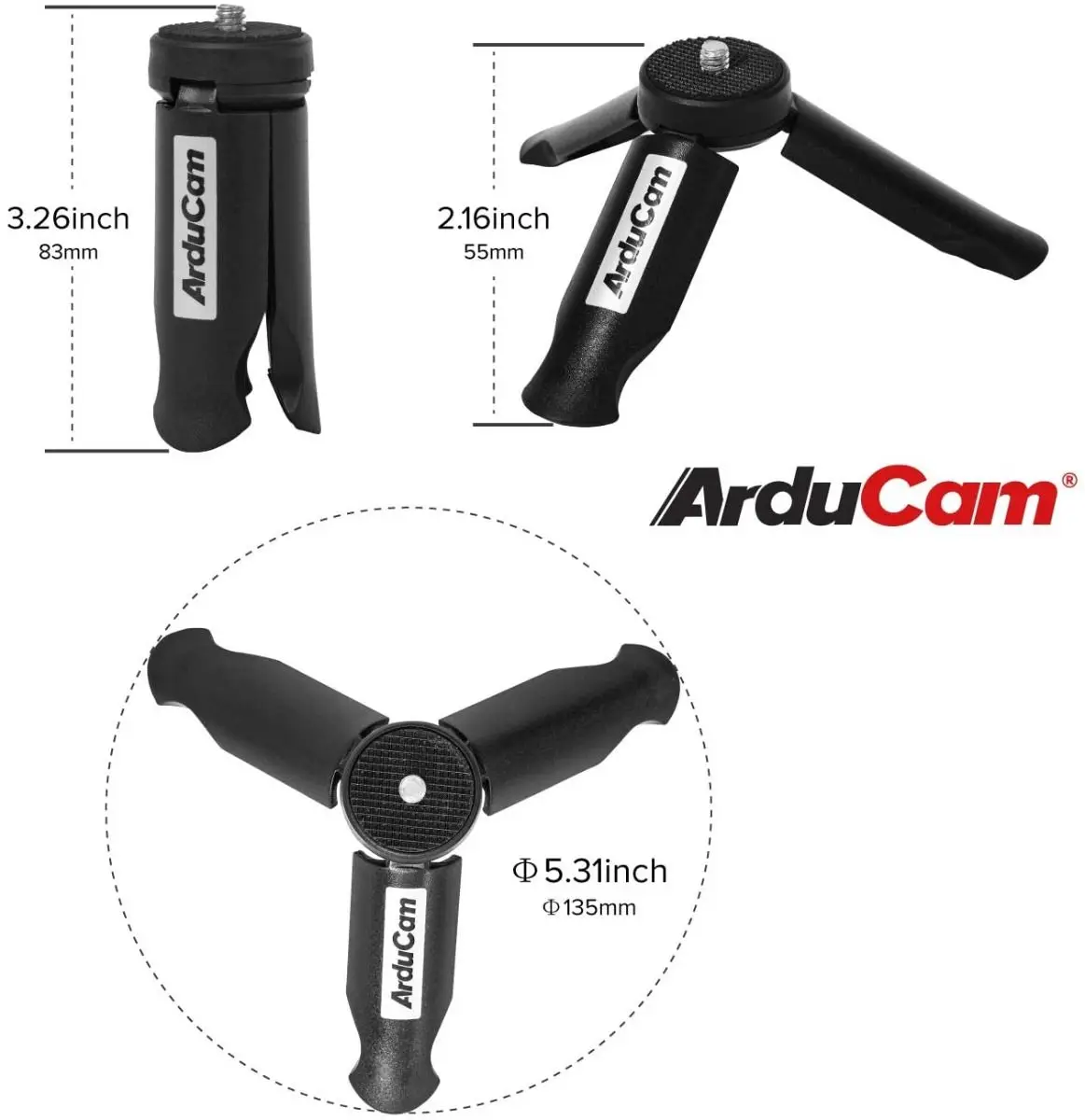 Paquete Arducam CS-Mount para cámara Raspberry Pi de alta calidad, lente de enfoque manual gran angular de 6 mm de longitud focal con trípode portátil - imagen 3