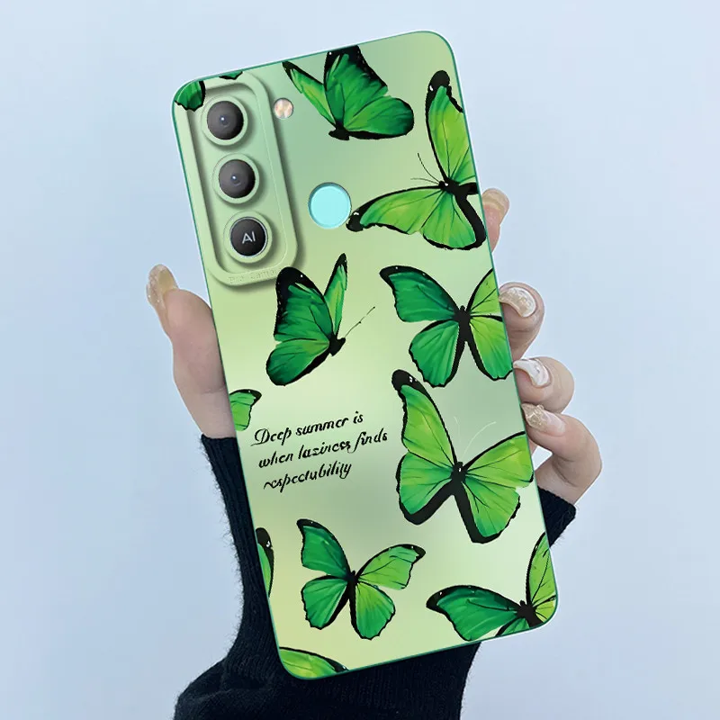 Funda Pop 5 Lte para Tecno Pop 5 Lte moda simplicidad flores suave silicona líquida funda de teléfono Coque Fundas carcasa de parachoques - imagen 3