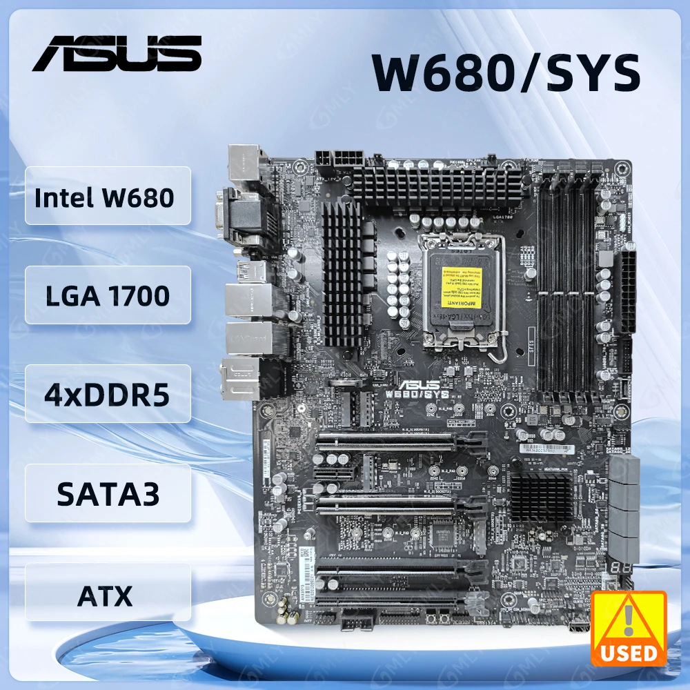 Placa base ASUS W680 W680/SYS Intel W680 LGA1700 DDR5 2933 ECC Dual M.2 compatible con i3-1030 10325 10400F 11400 11700 11900K ATX