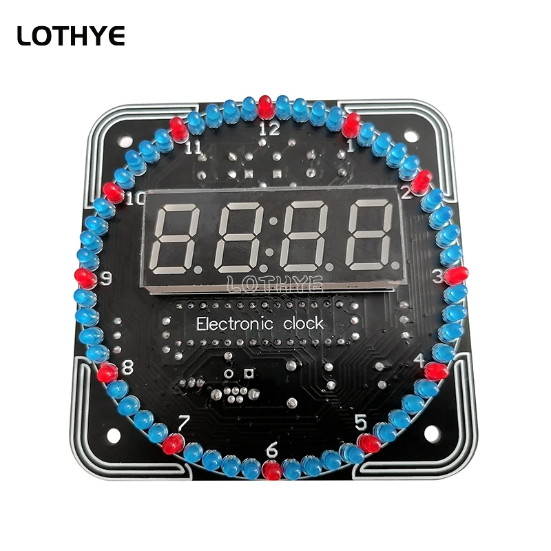Reloj electrónico Digital giratorio LED, Kit electrónico DIY, Control de luz, pantalla de temperatura, despertador, conjunto de soldadura 51 SCM - imagen 5