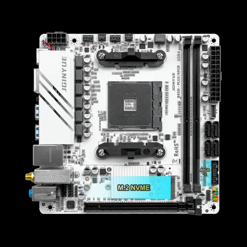 JGINYUE B450I-PLUS Placa Base AM4 ITX DDR4 PCIe 3.0 ARGB - imagen 5