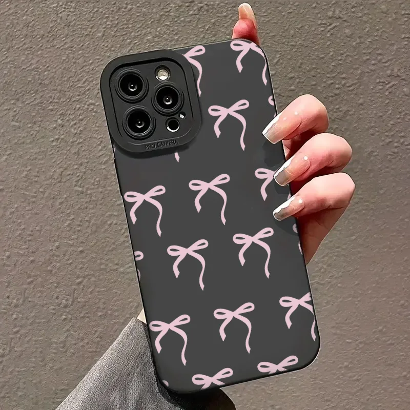 Funda para Xiaomi 13 12 11 Lite 14T 14 13T 12T 12X funda de teléfono con estampado de lazo rosa para Poco M6 X6 X5 X3 F5 F6 Pro Fundas de silicona suave - imagen 4