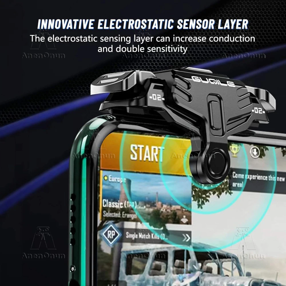 Controlador de juego móvil PUBG, gatillo de operación de cuatro dedos, botón mecánico, Android/iOS, accesorios para juegos de disparo de teléfono móvil - imagen 5