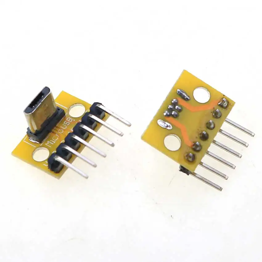 Placa de prueba Micro USB Vertical 5P 5 pines, conector macho hembra, puerto de carga, placa adaptadora multifuncional de 2,54mm, 5 unidades - imagen 5